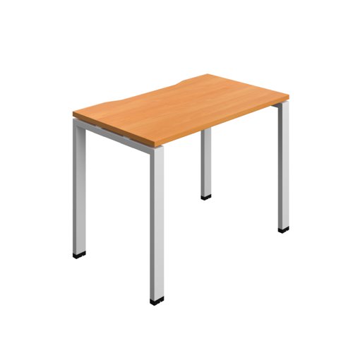 Synergy Bench with Cut Out: 1 Person (FSC) : Goal Post Leg : 1000 700 Beech/Silver