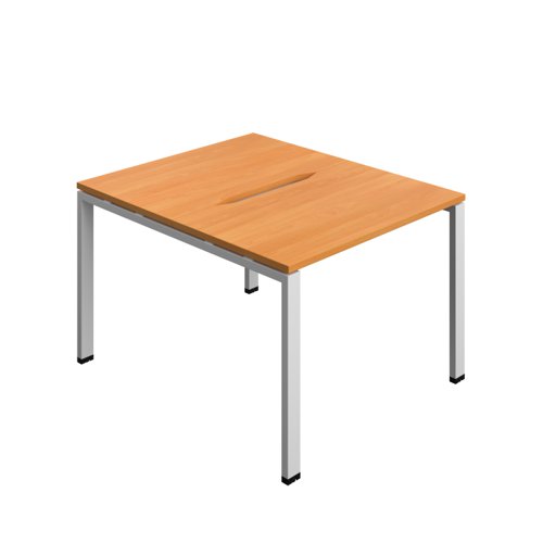 Synergy Bench with Cut Out: 2 Person (FSC) : Goal Post Leg : 1000 700 Beech/Silver