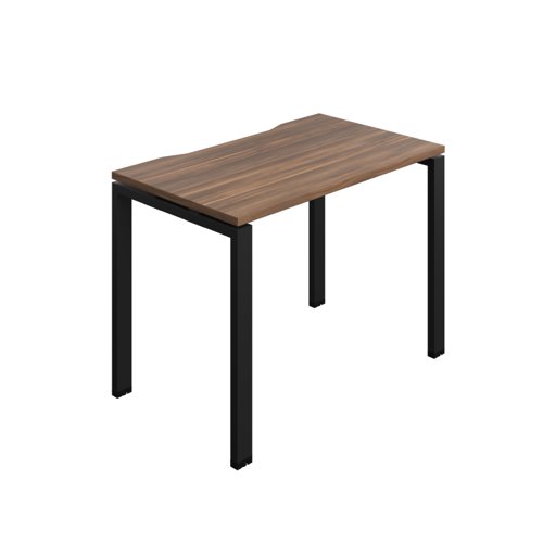 Synergy Bench with Cut Out: 1 Person (FSC) : Goal Post Leg : 1000 700 Dark Walnut/Black