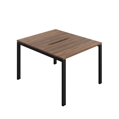 Synergy Bench with Cut Out: 2 Person (FSC) : Goal Post Leg : 1000 700 Dark Walnut/Black