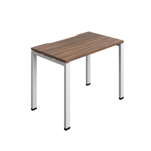 Synergy Bench with Cut Out: 1 Person (FSC) : Goal Post Leg : 1000 700 Dark Walnut/White