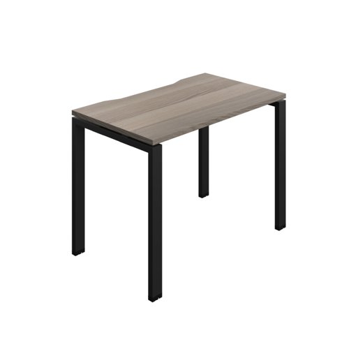 Synergy Bench with Cut Out: 1 Person (FSC) : Goal Post Leg : 1000 700 Grey Oak/Black