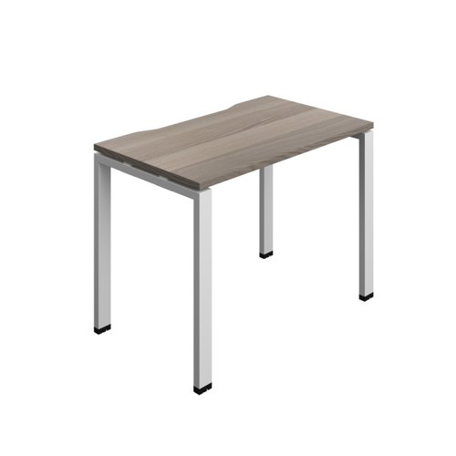 Synergy Bench with Cut Out: 1 Person (FSC) : Goal Post Leg : 1000 700 Grey Oak/Silver