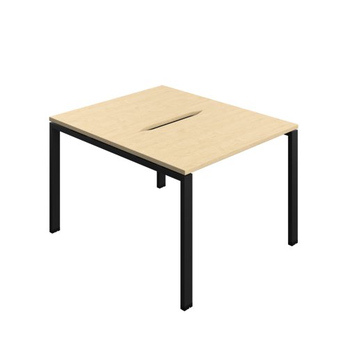 Synergy Bench with Cut Out: 2 Person (FSC) : Goal Post Leg : 1000 700 Maple/Black