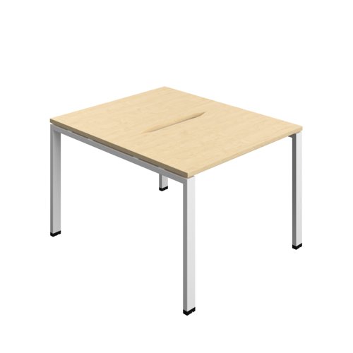 Synergy Bench with Cut Out: 2 Person (FSC) : Goal Post Leg : 1000 700 Maple/White