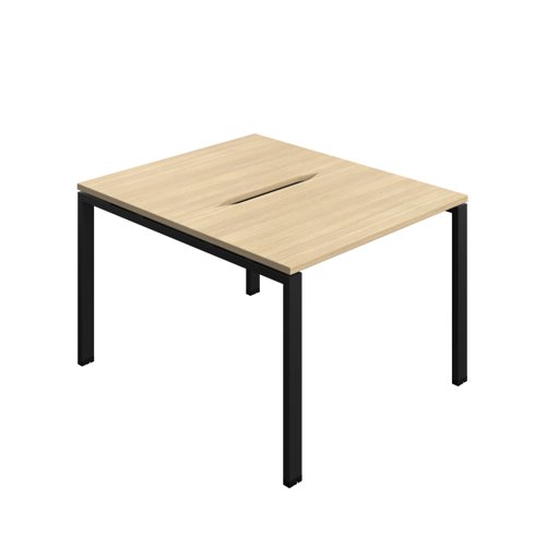 Synergy Bench with Cut Out: 2 Person (FSC) : Goal Post Leg : 1000 700 Nova Oak/Black