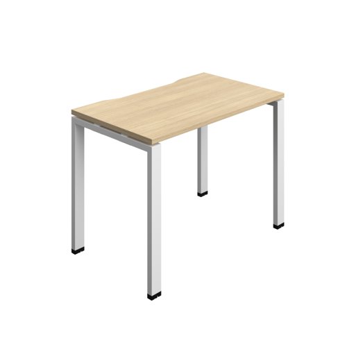 Synergy Bench with Cut Out: 1 Person (FSC) : Goal Post Leg : 1000 700 Nova Oak/White