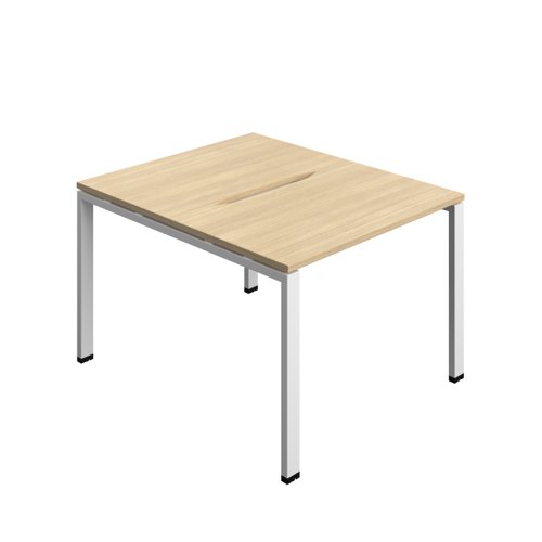 Synergy Bench with Cut Out: 2 Person (FSC) : Goal Post Leg : 1000 700 Nova Oak/White