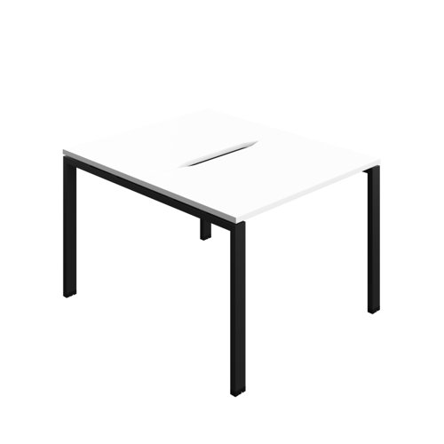 Synergy Bench with Cut Out: 2 Person (FSC) : Goal Post Leg : 1000 700 White/Black