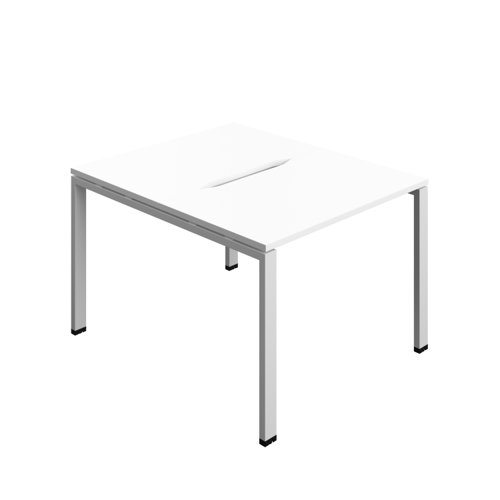 Synergy Bench with Cut Out: 2 Person (FSC) : Goal Post Leg : 1000 700 White/Silver