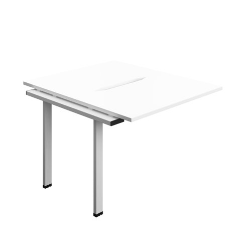 Synergy Bench Extension with Cut Out: 2 Person (FSC) : 1000 700 White/Silver