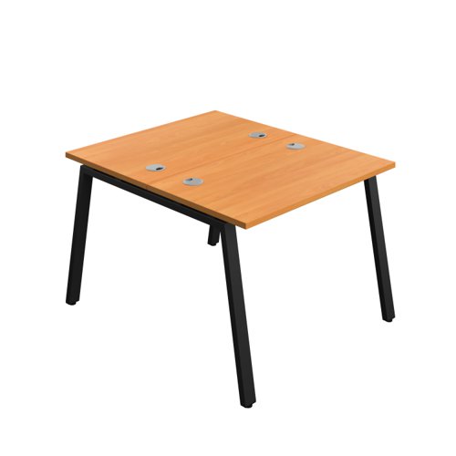 Synergy Bench with Cable Ports: 2 Person (FSC) : A-Frame Leg : 1000 700 Beech/Black