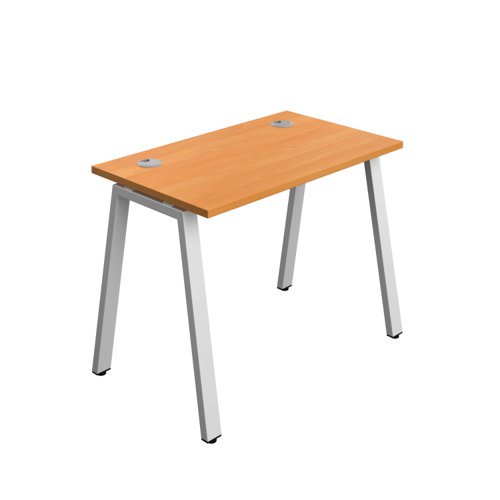 Synergy Bench with Cable Ports: 1 Person (FSC) : A-Frame Leg : 1000 700 Beech/Silver