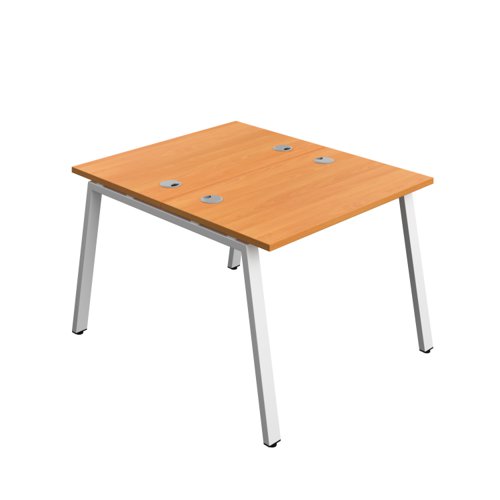 Synergy Bench with Cable Ports: 2 Person (FSC) : A-Frame Leg : 1000 700 Beech/White