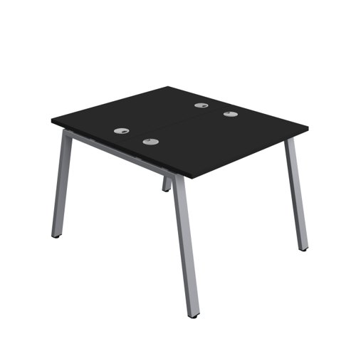 Synergy Bench with Cable Ports: 2 Person (FSC) : A-Frame Leg : 1000 700 Black/Silver