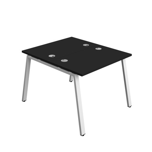 Synergy Bench with Cable Ports: 2 Person (FSC) : A-Frame Leg : 1000 700 Black/White