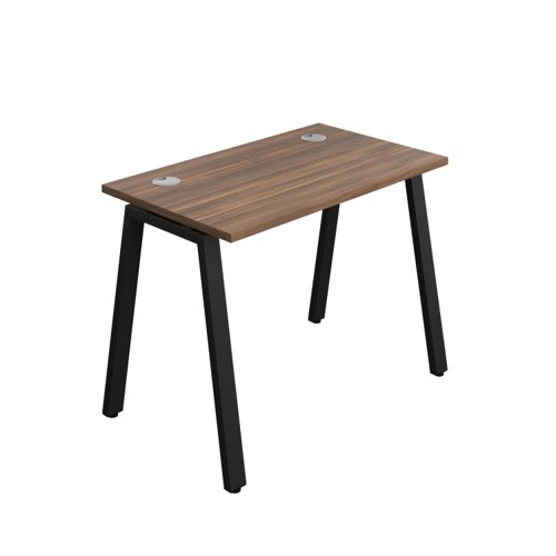 Synergy Bench with Cable Ports: 1 Person (FSC) : A-Frame Leg : 1000 700 Dark Walnut/Black