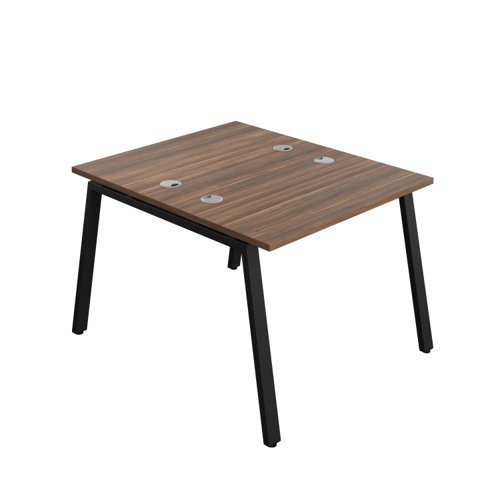 Synergy Bench with Cable Ports: 2 Person (FSC) : A-Frame Leg : 1000 700 Dark Walnut/Black