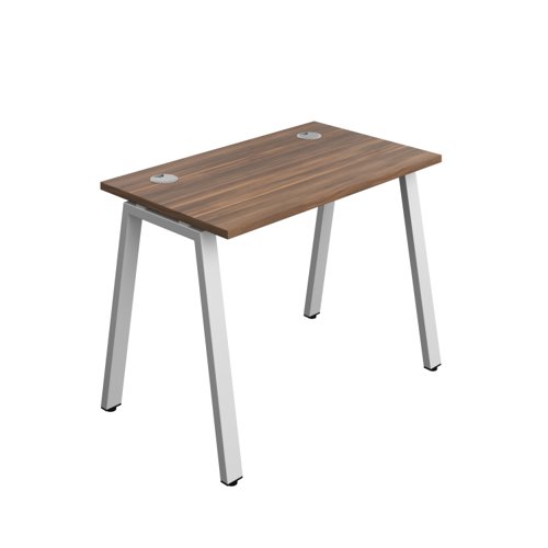 Synergy Bench with Cable Ports: 1 Person (FSC) : A-Frame Leg : 1000 700 Dark Walnut/Silver