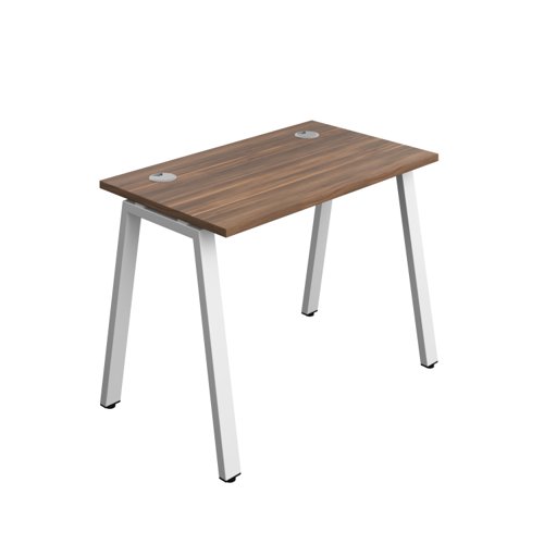 Synergy Bench with Cable Ports: 1 Person (FSC) : A-Frame Leg : 1000 700 Dark Walnut/White