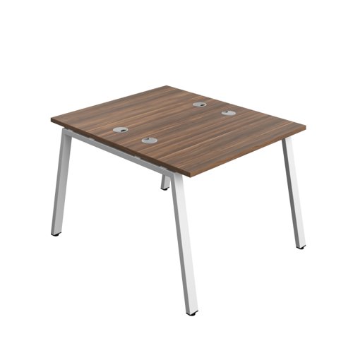 Synergy Bench with Cable Ports: 2 Person (FSC) : A-Frame Leg : 1000 700 Dark Walnut/White