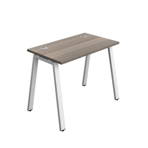 Synergy Bench with Cable Ports: 1 Person (FSC) : A-Frame Leg : 1000 700 Grey Oak/White