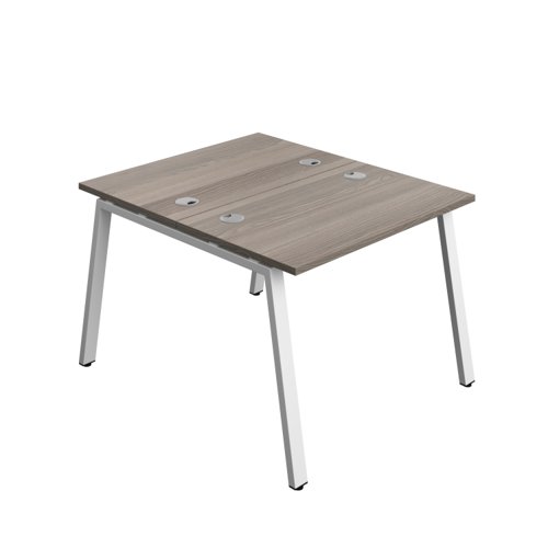 Synergy Bench with Cable Ports: 2 Person (FSC) : A-Frame Leg : 1000 700 Grey Oak/White