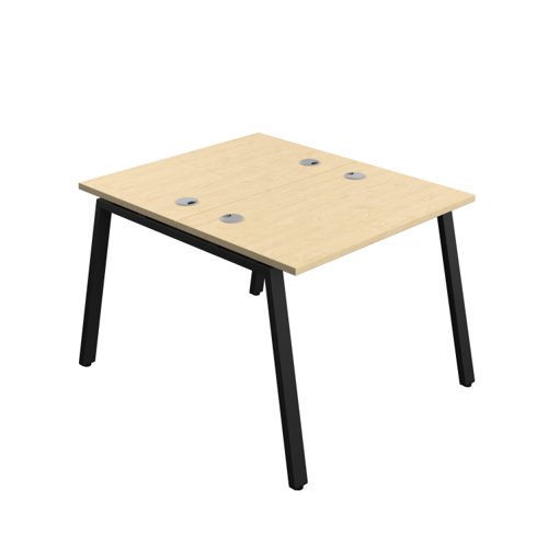 Synergy Bench with Cable Ports: 2 Person (FSC) : A-Frame Leg : 1000 700 Maple/Black
