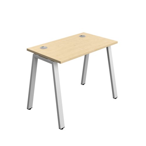 Synergy Bench with Cable Ports: 1 Person (FSC) : A-Frame Leg : 1000 700 Maple/Silver