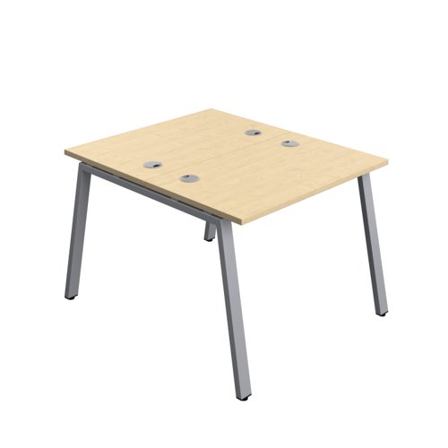 Synergy Bench with Cable Ports: 2 Person (FSC) : A-Frame Leg : 1000 700 Maple/Silver