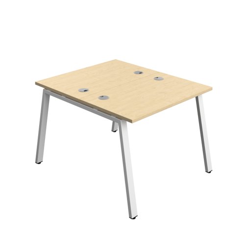 Synergy Bench with Cable Ports: 2 Person (FSC) : A-Frame Leg : 1000 700 Maple/White