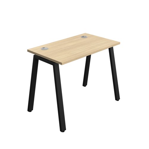 Synergy Bench with Cable Ports: 1 Person (FSC) : A-Frame Leg : 1000 700 Nova Oak/Black