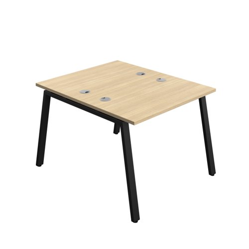 Synergy Bench with Cable Ports: 2 Person (FSC) : A-Frame Leg : 1000 700 Nova Oak/Black