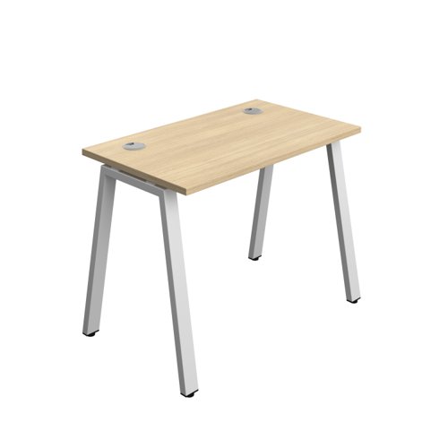 Synergy Bench with Cable Ports: 1 Person (FSC) : A-Frame Leg : 1000 700 Nova Oak/Silver