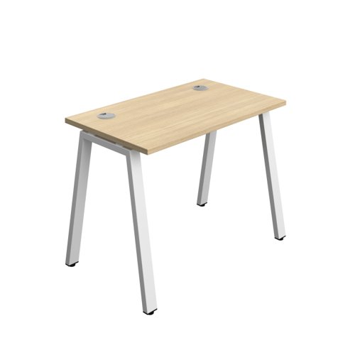 Synergy Bench with Cable Ports: 1 Person (FSC) : A-Frame Leg : 1000 700 Nova Oak/White