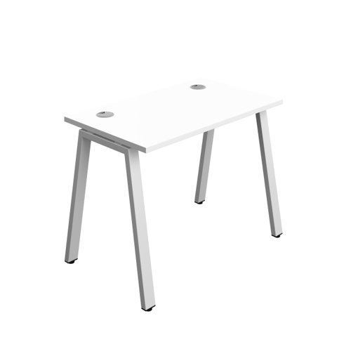 Synergy Bench with Cable Ports: 1 Person (FSC) : A-Frame Leg : 1000 700 White/Silver