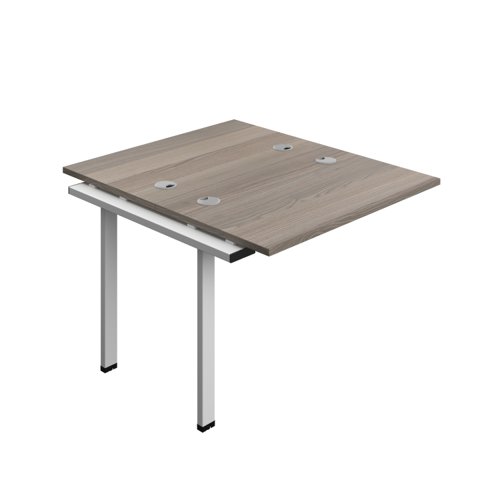 Synergy Bench Extension with Cable Ports: 2 Person (FSC) : 1000 700 Grey Oak/Silver