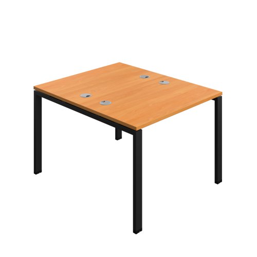Synergy Bench with Cable Ports: 2 Person (FSC) : Goal Post Leg : 1000 700 Beech/Black
