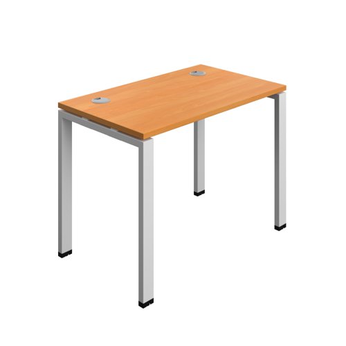 Synergy Bench with Cable Ports: 1 Person (FSC) : Goal Post Leg : 1000 700 Beech/Silver