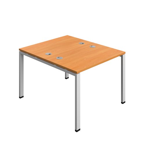 Synergy Bench with Cable Ports: 2 Person (FSC) : Goal Post Leg : 1000 700 Beech/Silver