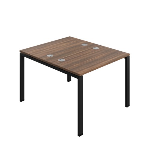 Synergy Bench with Cable Ports: 2 Person (FSC) : Goal Post Leg : 1000 700 Dark Walnut/Black