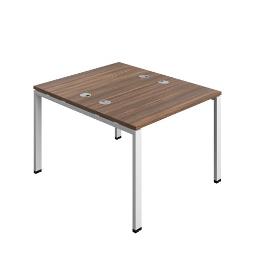 Synergy Bench with Cable Ports: 2 Person (FSC) : Goal Post Leg : 1000 700 Dark Walnut/White