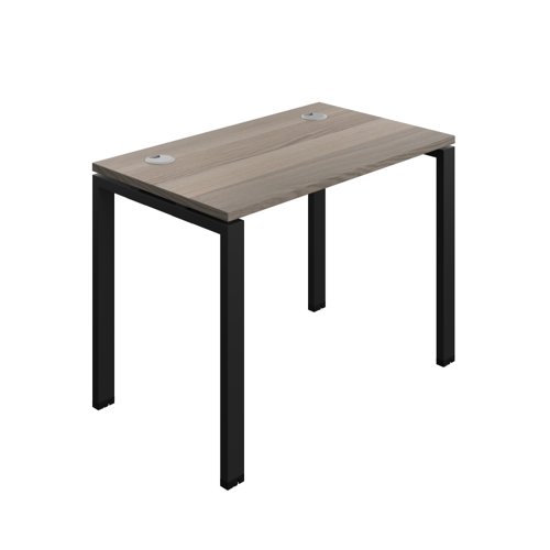 Synergy Bench with Cable Ports: 1 Person (FSC) : Goal Post Leg : 1000 700 Grey Oak/Black