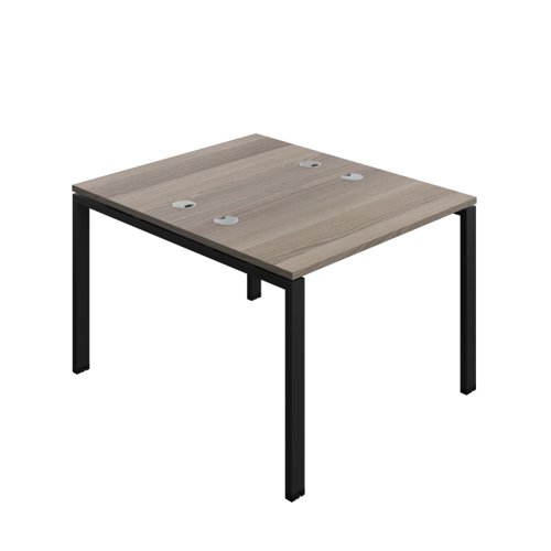 Synergy Bench with Cable Ports: 2 Person (FSC) : Goal Post Leg : 1000 700 Grey Oak/Black