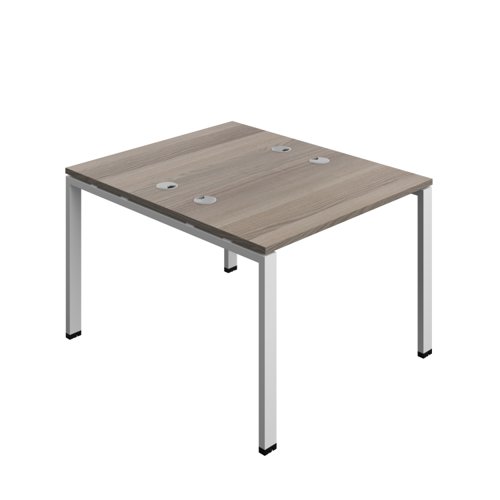 Synergy Bench with Cable Ports: 2 Person (FSC) : Goal Post Leg : 1000 700 Grey Oak/Silver