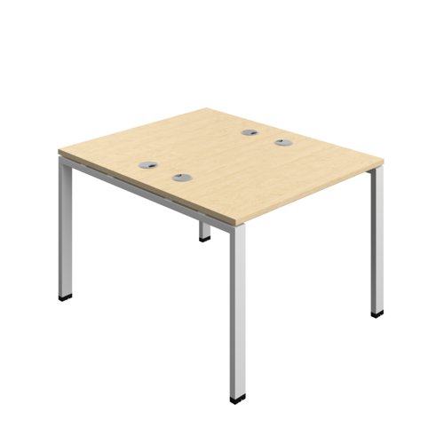 Synergy Bench with Cable Ports: 2 Person (FSC) : Goal Post Leg : 1000 700 Maple/Silver