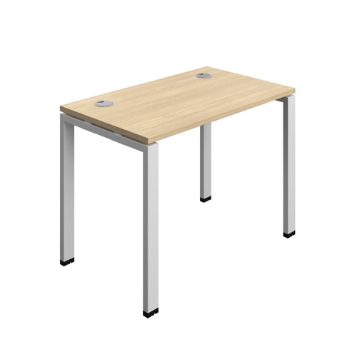 Synergy Bench with Cable Ports: 1 Person (FSC) : Goal Post Leg : 1000 700 Nova Oak/Silver