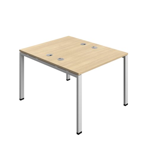 Synergy Bench with Cable Ports: 2 Person (FSC) : Goal Post Leg : 1000 700 Nova Oak/Silver