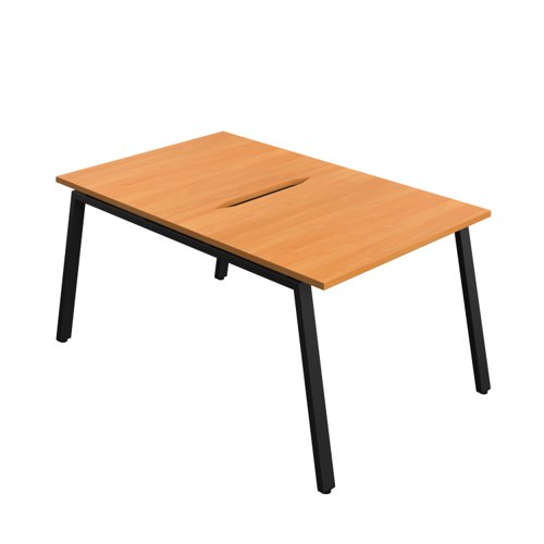 Synergy Bench with Cut Out: 2 Person (FSC) : A-Frame Leg : 1000 800 Beech/Black