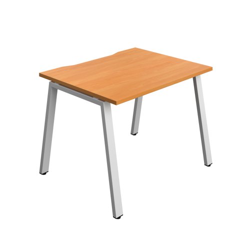Synergy Bench with Cut Out: 1 Person (FSC) : A-Frame Leg : 1000 800 Beech/Silver